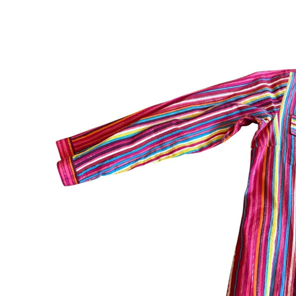 Soft Surroundings Colorful Stripe Button-Down Shi… - image 3